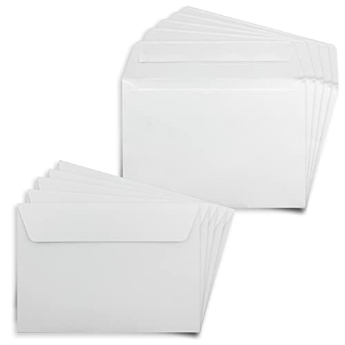 1000x Briefumschläge DIN C6 in Weiß mit Haftklebung - 11,4 x 16,2 cm - 120 g/m² - Briefkuvert ideal für Briefe und Einladungen von Glüxx Agent
