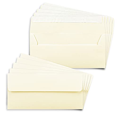 100x Briefumschläge DIN Lang in Beige (Creme) mit Haftklebung - 11 x 22 cm - 100 g/m² - Briefkuvert ideal für Briefe und Einladungen von Glüxx Agent