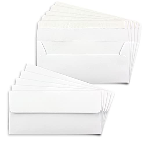 100x Briefumschläge DIN Lang in Weiß mit Haftklebung - 11 x 22 cm - 100 g/m² - Briefkuvert ideal für Briefe und Einladungen von Glüxx Agent