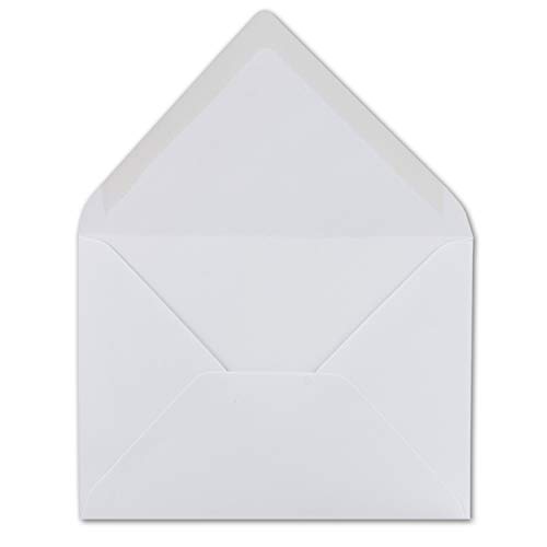 150 DIN C6 Briefumschläge Weiß 11,4 x 16,2 cm - 80 g/m² Nassklebung spitze Klappe - ideal für Weihnachten Grußkarten Einladungen - Glüxx-Agent von Glüxx-Agent