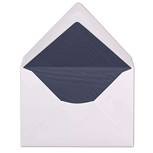 150 DIN C6 Briefumschläge - Weiß gefüttert mit dunkelblauem Seidenpapier - 11,4 x 16,2 cm - 100 g/m² Nassklebung Brief-Hüllen ohne Fenster von Ihrem Glüxx-Agent 150 DIN C6 Briefumschläge - Weiß gefüttert mit dunkelblauem Seidenpapier - 11,4 x 16,2 cm - 100 g/m² Nassklebung Brief-Hüllen ohne Fenster von Ihrem Glüxx-Agent von Glüxx-Agent