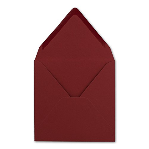 150 Quadratische Briefumschläge Dunkelrot 15,5 x 15,5 cm - 110 g/m² Nassklebung Post-Umschläge ohne Fenster ideal für Weihnachten Grußkarten Einladungen von Ihrem Glüxx-Agent von Glüxx-Agent
