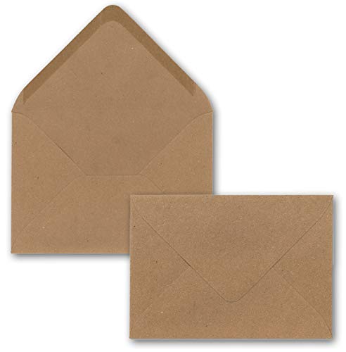 150 x Kraftpapier Umschläge DIN C5 Braun - 22,5 x 15,7 cm ohne Fenster 120 g/m² - Vintage Briefumschläge mit Nassklebung Spitzklappe von Glüxx Agent