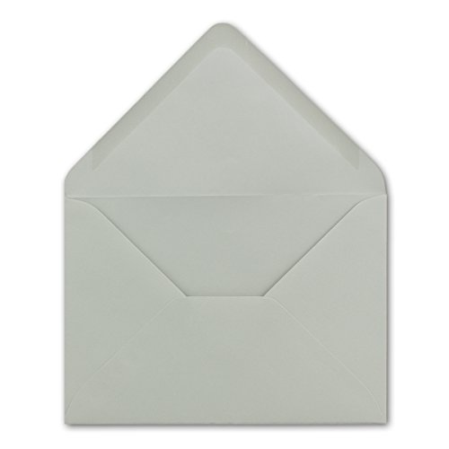 200 DIN B6 Briefumschläge Hellgrau - 12,5 x 17,5 cm - 80 g/m² Nassklebung Post-Umschläge ohne Fenster für Einladungen - Serie Colours-4-you von Glüxx-Agent