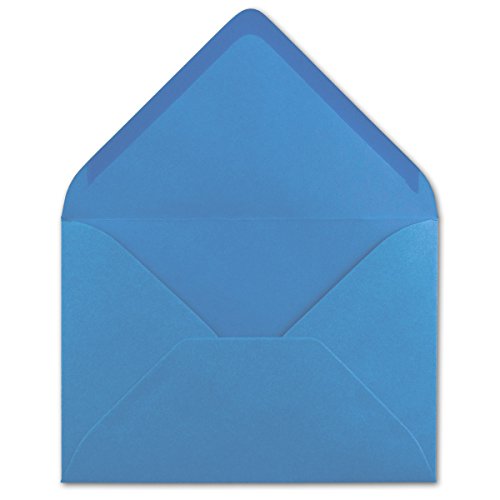 200 DIN B6 Briefumschläge Himmelblau - 12,5 x 17,5 cm - 80 g/m² Nassklebung Post-Umschläge ohne Fenster für Einladungen - Serie Colours-4-you von Glüxx-Agent