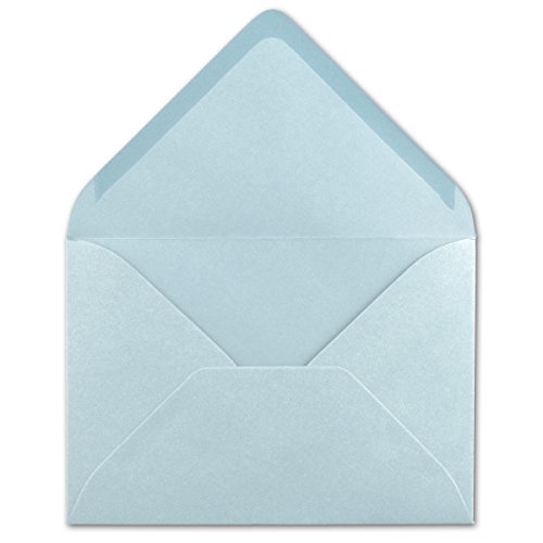 200 DIN C5 Briefumschläge Hellblau - 22,0 x 15,4 cm - 110 g/m² Nassklebung Post-Umschläge ohne Fenster für Weihnachten Grußkarten - Glüxx-Agent von Glüxx-Agent