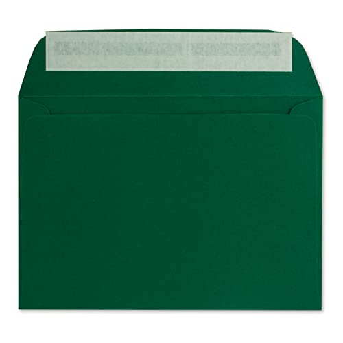 200 DIN C6 Brief-Umschläge Dunkel-Grün - 11,4 x 16,2 cm - 90 Gramm Haftklebung Standard Brief-Kuverts für Taufe & Einladungen von Ihrem Glüxx-Agent von Glüxx-Agent