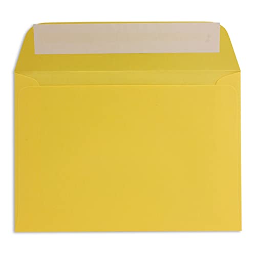 200 DIN C6 Brief-Umschläge Honig-Gelb - 11,4 x 16,2 cm - 90 Gramm Haftklebung Standard Brief-Kuverts für Taufe & Einladungen von Ihrem Glüxx-Agent von Glüxx-Agent