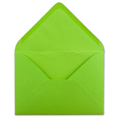 200 DIN C6 Briefumschläge Hellgrün - 11,4 x 16,2 cm - 120 g/m² Nassklebung Brief-Hüllen ohne Fenster für Einladungen von Ihrem Glüxx-Agent von Glüxx Agent