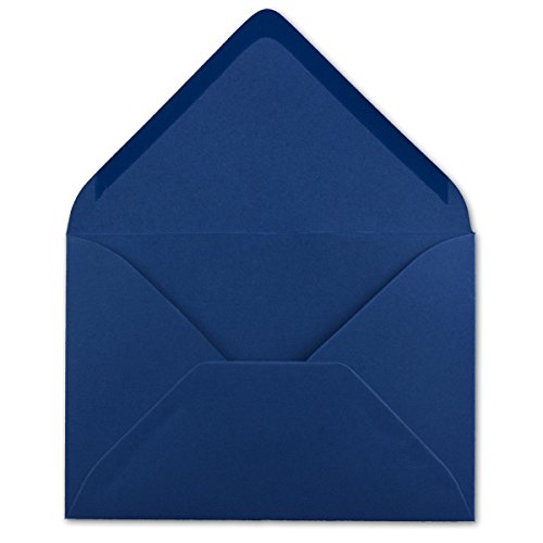 200 DIN C6 Briefumschläge Nachtblau - 11,4 x 16,2 cm - 120 g/m² Nassklebung Brief-Hüllen ohne Fenster für Einladungen von Ihrem Glüxx-Agent von Glüxx Agent