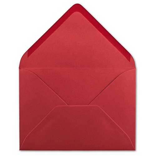 200 DIN C6 Briefumschläge Rosenrot - 11,4 x 16,2 cm - 120 g/m² Nassklebung Brief-Hüllen ohne Fenster für Einladungen von Ihrem Glüxx-Agent von Glüxx Agent
