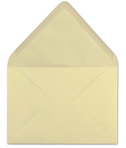200 DIN C6 Briefumschläge Vanille - 11,4 x 16,2 cm - 120 g/m² Nassklebung Brief-Hüllen ohne Fenster für Einladungen von Ihrem Glüxx-Agent von Glüxx Agent