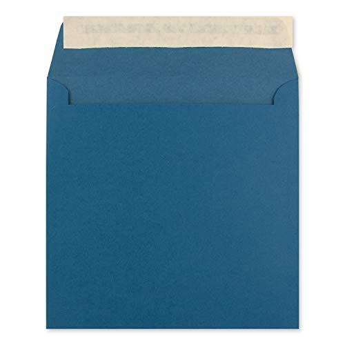 200 Quadratische Brief-Umschläge Blau - 15,5 x 15,5 cm - 120 g/m² Haftklebung stabile Kuverts ohne Fenster - von Ihrem Glüxx-Agent von Glüxx-Agent