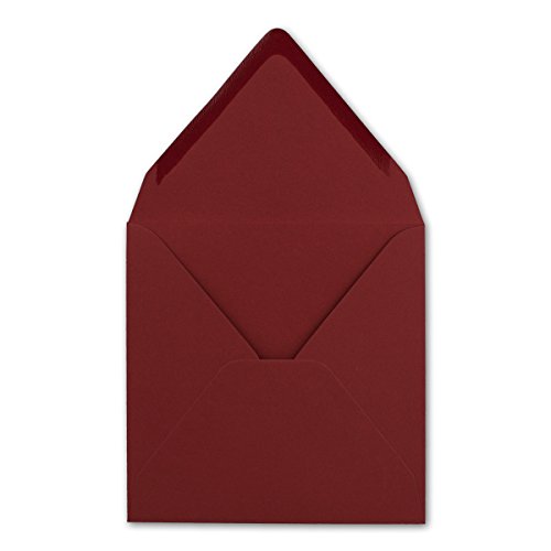 200 Quadratische Briefumschläge Dunkelrot 15,5 x 15,5 cm - 110 g/m² Nassklebung Post-Umschläge ohne Fenster ideal für Weihnachten Grußkarten Einladungen von Ihrem Glüxx-Agent von Glüxx-Agent