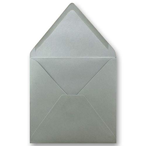 200 Stück Briefumschläge Dunkelgrau - Quadratisch 14 x 14 cm - Nassklebung - Spitze Verschlussklappe - ideal für Weihnachten, Hochzeit & Einladungen - Glüxx-Agent von Glüxx-Agent