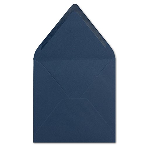 200 Stück Briefumschläge in Dunkel-blau - Quadratisch 14 x 14 cm - Nassklebung - Spitze Verschlussklappe - ideal für Weihnachten, Hochzeit & Einladungen - Glüxx-Agent von Glüxx-Agent