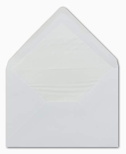 25 DIN C5 Briefumschläge Weiß gefüttert mit weißem Seidenpapier 16,2 x 22,9 cm 90 g/m² Nassklebung Post-Umschläge ohne Fenster - Glüxx-Agent von Glüxx-Agent