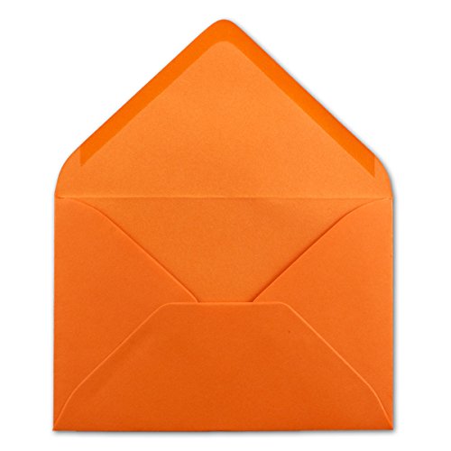 25 DIN C6 Briefumschläge Orange - 11,4 x 16,2 cm - 120 g/m² Nassklebung Brief-Hüllen ohne Fenster für Einladungen von Ihrem Glüxx-Agent von Glüxx Agent