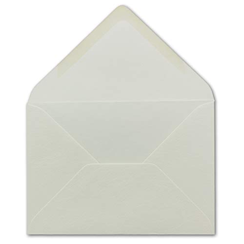 25 DIN C6 Briefumschläge creme 11,4 x 16,2 cm 90 g/m² Nassklebung mit Leder-Struktur ohne Fenster ideal für Weihnachten Grußkarten Einladungen von Ihrem Glüxx-Agent von Glüxx-Agent
