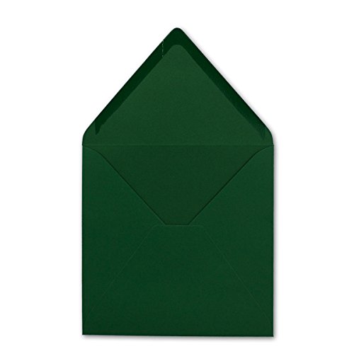 25 Quadratische Briefumschläge Dunkelgrün 15,5 x 15,5 cm - 110 g/m² Nassklebung Post-Umschläge ohne Fenster ideal für Weihnachten Grußkarten Einladungen von Ihrem Glüxx-Agent von Glüxx-Agent