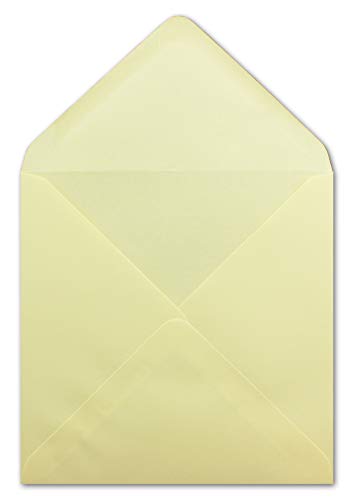 25 Quadratische Briefumschläge Hellgelb - 15,5 x 15,5 cm - 100 g/m² Nassklebung spitze Klappe - aus der Serie Colours-4-you - Glüxx-Agent von Glüxx Agent