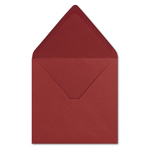 25 Stück Briefumschläge Dunkelrot - Quadratisch 14 x 14 cm - Nassklebung - Spitze Verschlussklappe - ideal für Weihnachten, Hochzeit & Einladungen - Glüxx-Agent von Glüxx-Agent
