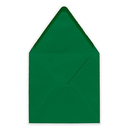 25 Stück Briefumschläge in Dunkel-grün - Quadratisch 14 x 14 cm - Nassklebung - Spitze Verschlussklappe - ideal für Weihnachten, Hochzeit & Einladungen - Glüxx-Agent von Glüxx-Agent