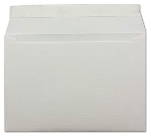 25 gerippte Briefumschläge DIN C6 Weiss - 11,4 x 16,2 cm - 100 g/m² Post-umschlag ohne Fenster Haftklebung mit Abziehstreifen - Colours-4-You von Glüxx Agent