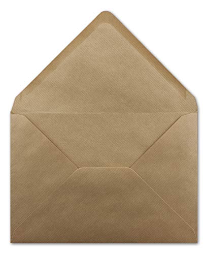 250 DIN B6 Briefumschläge Kraftpapier gerippt - 12,5 x 17,5 cm - 100 g/m² - Spitze Klappe mit Nassklebung Umschläge ohne Fenster - Glüxx-Agent 250 DIN B6 Briefumschläge Kraftpapier gerippt - 12,5 x 17,5 cm - 100 g/m² - Spitze Klappe mit Nassklebung Umschläge ohne Fenster - Glüxx-Agent von Glüxx-Agent