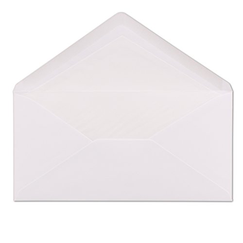 250 DIN Lang Briefumschläge - Weiss 11 x 22 cm mit weißem Seidenfutter - 100 g/m² - Nassklebung - für Einladungen, Weihnachtskarten, Glückwunschkarten 250 DIN Lang Briefumschläge - Weiss 11 x 22 cm mit weißem Seidenfutter - 100 g/m² - Nassklebung - für Einladungen, Weihnachtskarten, Glückwunschkarten von Glüxx-Agent