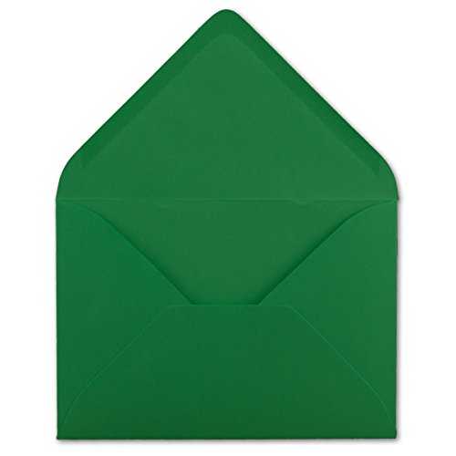 300 DIN C6 Briefumschläge Grün - 11,4 x 16,2 cm - 120 g/m² Nassklebung Brief-Hüllen ohne Fenster für Einladungen von Ihrem Glüxx-Agent von Glüxx Agent