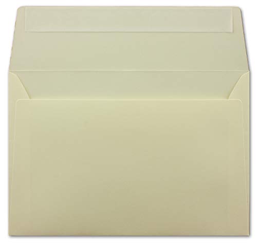 300 DIN C6 Briefumschläge Vanille - 11,4 x 16,2 cm - 100 Gramm Haftklebung Post-Umschläge für Grußkarten Einladungen Weihnachten - Glüxx-Agent von Glüxx-Agent