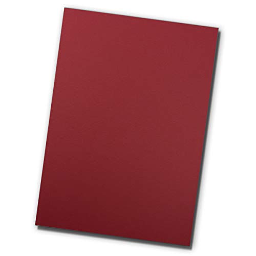 50 Blatt DIN A4 Briefpapier - Bastelpapier - Dunkelrot - Ton-Papier mit edler Rippung, 100 g/m² - matte Oberfläche - hochwertiges Schreibpapier von Glüxx Agent
