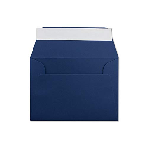 50 DIN C6 Brief-Umschläge Dunkel-Blau - 11,4 x 16,2 cm - 120 Gramm Haftklebung Standard Brief-Kuverts für Taufe & Einladungen von Ihrem Glüxx-Agent von Glüxx-Agent