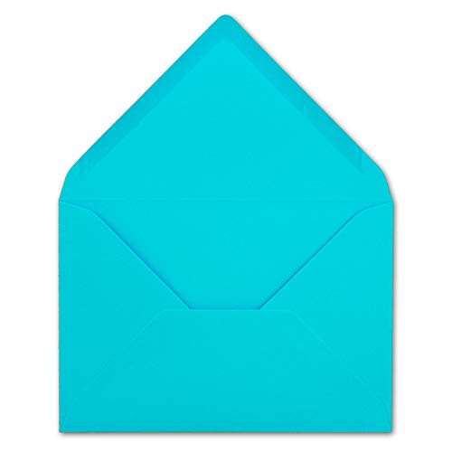 50 DIN C6 Briefumschläge Türkis - 11,4 x 16,2 cm - 120 g/m² Nassklebung Brief-Hüllen ohne Fenster für Einladungen von Ihrem Glüxx-Agent von Glüxx Agent