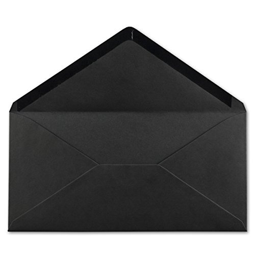 50 DIN Lang Briefumschläge Schwarz 22 x 11 cm -120 g/m² Nassklebung Post-Umschläge ohne Fenster ideal für Weihnachten Grußkarten Einladungen von Ihrem Glüxx-Agent von Glüxx-Agent