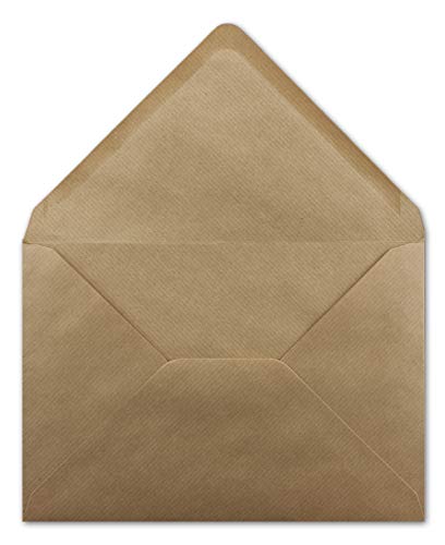 500 DIN B6 Briefumschläge Kraftpapier gerippt - 12,5 x 17,5 cm - 100 g/m² - Spitze Klappe mit Nassklebung Umschläge ohne Fenster - Glüxx-Agent von Glüxx-Agent