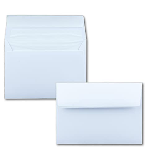500 DIN C6 Briefumschläge Weiß - 11,4 x 16,2 cm - 100 g/m² Haftklebung mit weißem Seidenfutter - für Grußkarten Einladungen - Glüxx-Agent von Glüxx-Agent