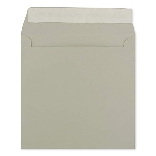 500 Quadratische Brief-Umschläge Hellgrau - 15,5 x 15,5 cm - 120 g/m² Haftklebung stabile Kuverts ohne Fenster - von Ihrem Glüxx-Agent von Glüxx-Agent
