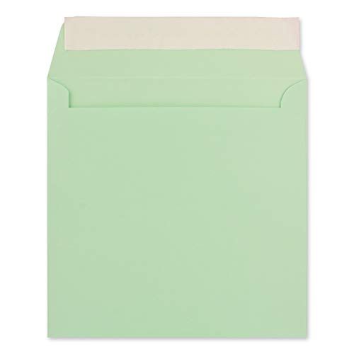 500 Quadratische Brief-Umschläge Mint - 15,5 x 15,5 cm - 120 g/m² Haftklebung stabile Kuverts ohne Fenster - von Ihrem Glüxx-Agent von Glüxx-Agent