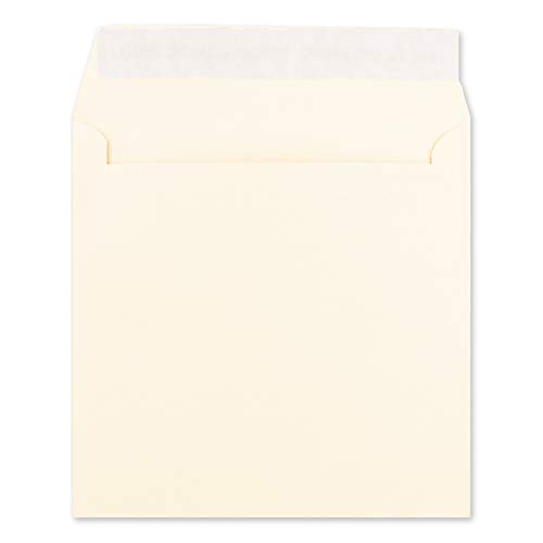 500 Quadratische Brief-Umschläge Naturweiss - 15,5 x 15,5 cm - 120 g/m² Haftklebung stabile Kuverts ohne Fenster - von Ihrem Glüxx-Agent von Glüxx-Agent