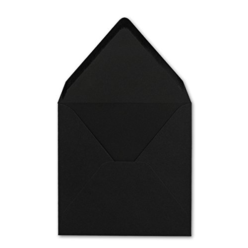 500 Stück Briefumschläge Schwarz - Quadratisch 14 x 14 cm - Nassklebung - Spitze Verschlussklappe - ideal für Weihnachten, Hochzeit & Einladungen - Glüxx-Agent von Glüxx-Agent