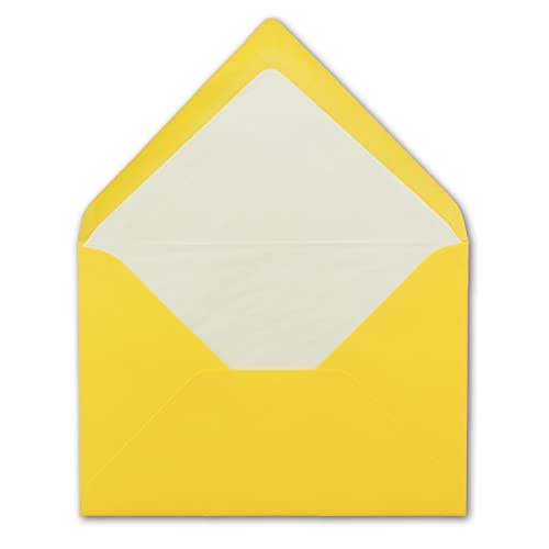 75 DIN B6 Briefumschläge Gelb mit weißem Seidenfutter - 12,5 x 17,6 cm - 100 g/m² Nassklebung gerippte Umschläge ohne Fenster von Ihrem Glüxx-Agent 75 DIN B6 Briefumschläge Gelb mit weißem Seidenfutter - 12,5 x 17,6 cm - 100 g/m² Nassklebung gerippte Umschläge ohne Fenster von Ihrem Glüxx-Agent von Glüxx-Agent