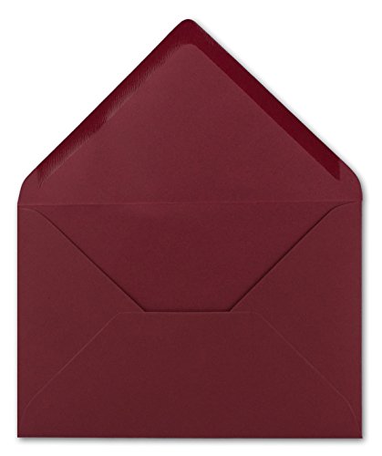 75 DIN B6 Briefumschläge Weihnachtsrot - 12,5 x 17,5 cm - 80 g/m² Nassklebung Post-Umschläge ohne Fenster für Einladungen - Serie Colours-4-you von Glüxx-Agent