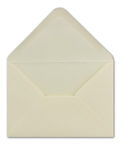 75 DIN C6 Brief-Umschläge Creme 11,4 x 16,2 cm 100 g/m² Nassklebung Brief-Hüllen ohne Fenster für Einladungen von Ihrem Glüxx-Agent von Glüxx-Agent