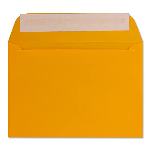 75 DIN C6 Brief-Umschläge Hell-Orange - 11,4 x 16,2 cm - 90 Gramm Haftklebung Standard Brief-Kuverts für Taufe & Einladungen von Ihrem Glüxx-Agent von Glüxx-Agent