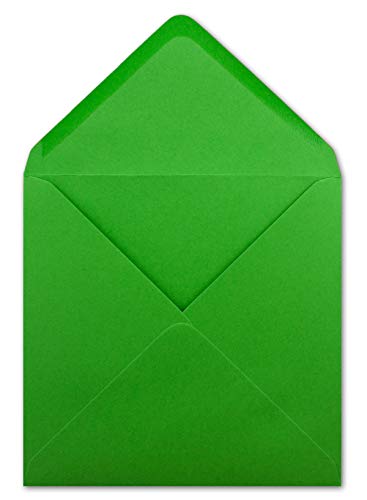 75 Quadratische Briefumschläge Grün - 15,5 x 15,5 cm - 100 g/m² Nassklebung spitze Klappe - aus der Serie Colours-4-you - Glüxx-Agent von Glüxx Agent