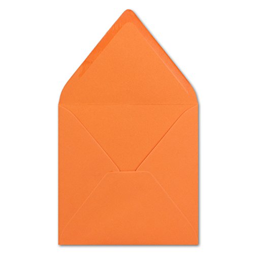 75 Stück Briefumschläge Orange - Quadratisch 14 x 14 cm - Nassklebung - Spitze Verschlussklappe - ideal für Weihnachten, Hochzeit & Einladungen - Glüxx-Agent von Glüxx-Agent