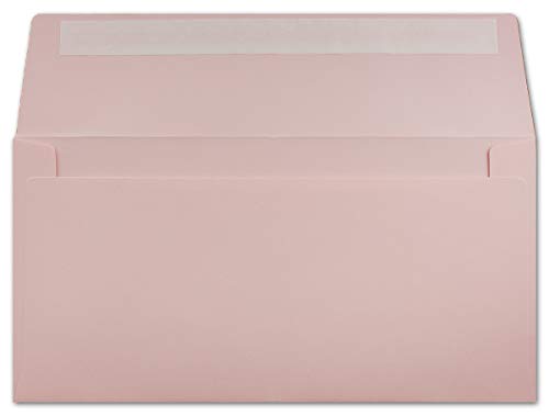 Glüxx-Agent 100 DIN Lang Brief-Umschläge Rosa - 11 x 22 cm - 120 g/m² Haftklebung Standard Brief-Kuverts für Taufe & Einladungen von Glüxx-Agent