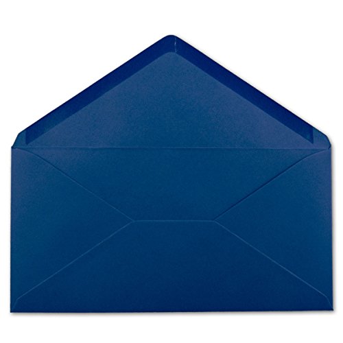 Glüxx-Agent 100 DIN Lang Briefumschläge Nachtblau 22 x 11 cm -110 g/m² Nassklebung Post-Umschläge ohne Fenster ideal für Weihnachten Grußkarten Einladungen von Glüxx-Agent